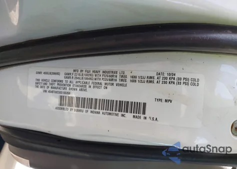 2005 Subaru Baja Turbo z USA, uszkodzony, nr VIN 4S4BT63C555105356